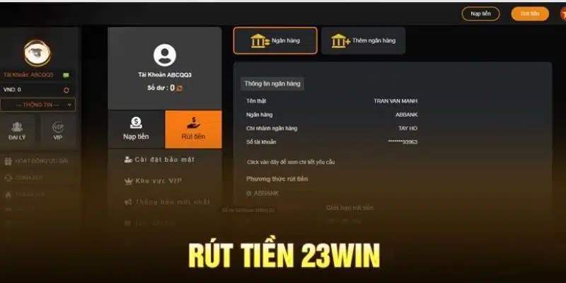 4 bước rút tiền 23WIN